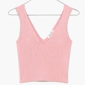 Madewell V-Neck Sweater Tank - Pink - Small